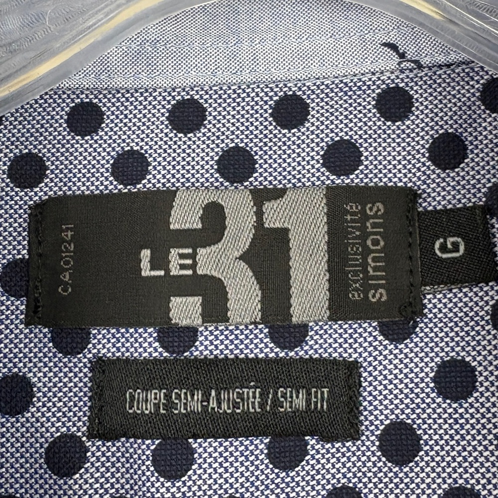 Simon Slim-Fit Blue Polka Dot Dress Shirt | Modern Tailored Button-Up - Picture 5 of 7